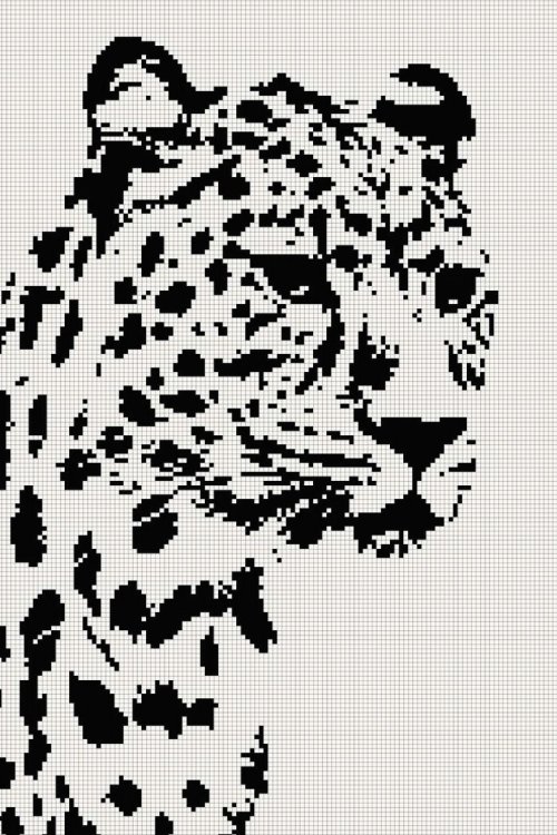 Black and White Leopard - Free Cross Stitch Pattern