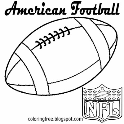 Easy free printable American football coloring pages for boys US sports game ball clipart NFL logo