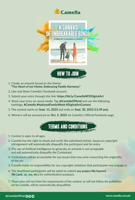 Camella digital art competition how to join