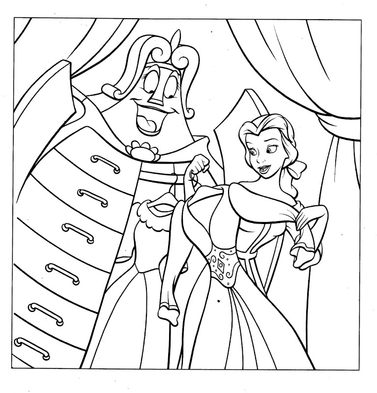 Disney Princess Belle Coloring Pages To Kids title=