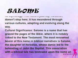 ▷ meaning of the name SALOME (✔)
