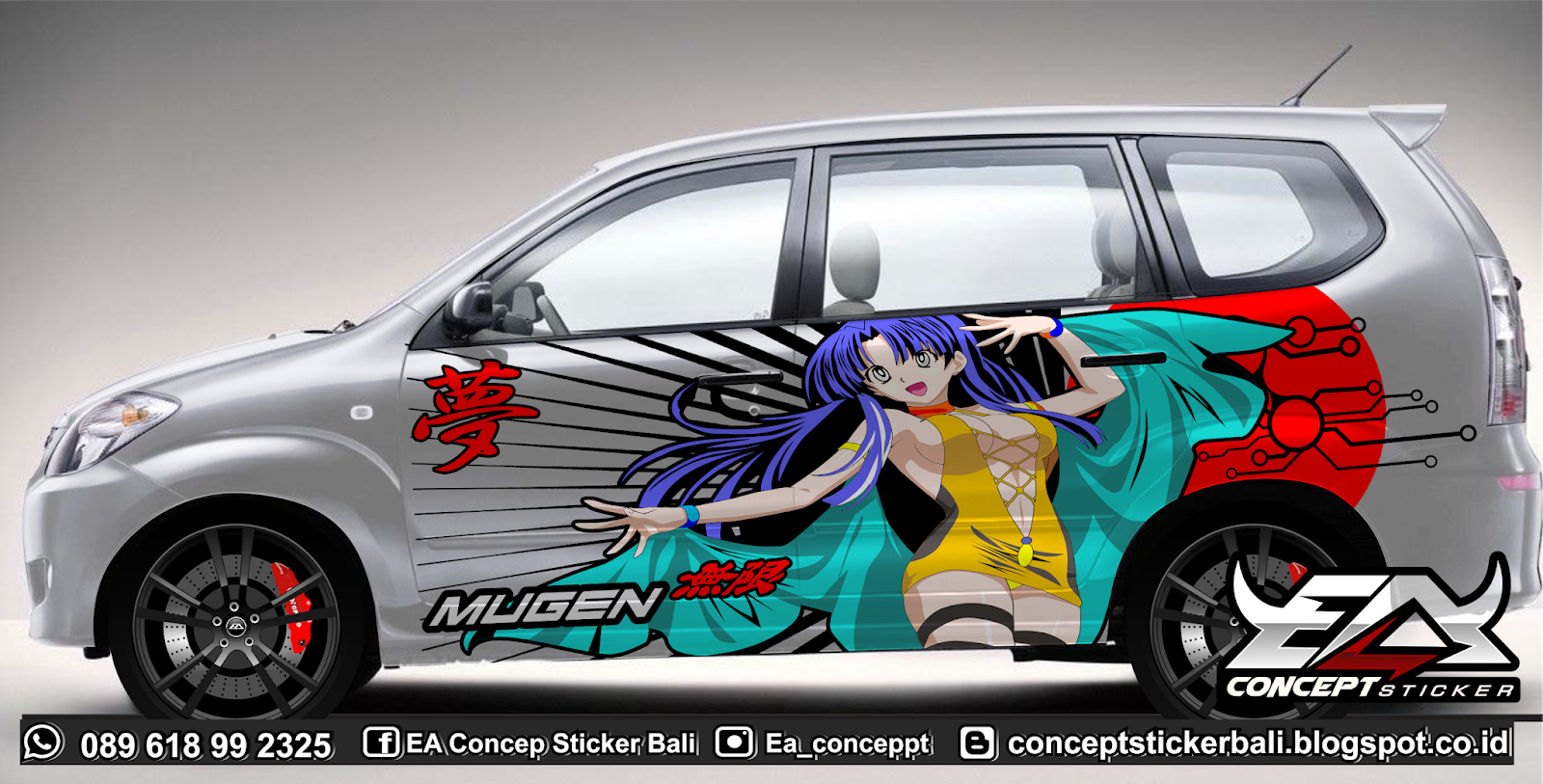 Cutting Sticker Avanza Xenia Kartun Animasi 1 CUTTING STIKER DI DENPASAR BALI Murah Bagus Dan Cepat