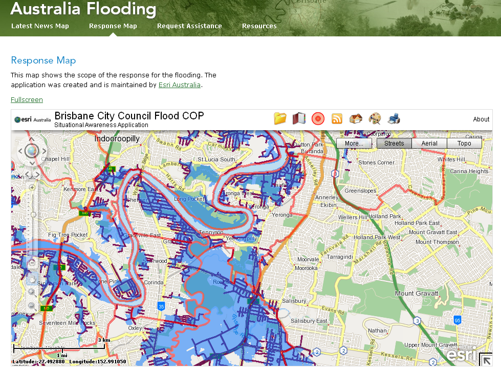 image map html email. Australia ESRI Flood Map