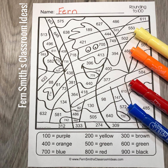 Click Here to Download This 3rd Grade Math Round to the Nearest Ten or Hundred Color By Number Dollar Deal for Your Classroom Today!