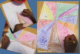 photo of: Triangles within drawing, Early childhood education shapes