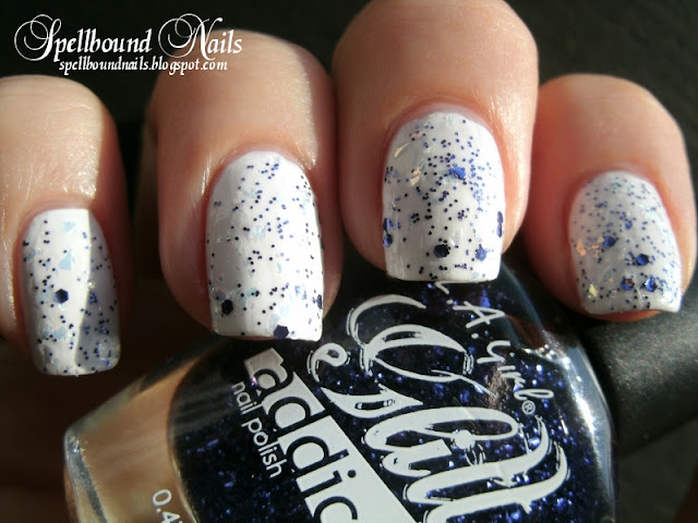Spellbound nails nail art nailart mani manicure polish white purple A Week of Glitter China Glaze Capitol Colours Hunger Games collection