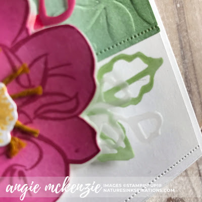 By Angie McKenzie for Kylie's International Highlights Top Ten Winners Blog Hop; Click READ or VISIT to go to my blog for details! Featuring the To A Wild Rose Stamp Set and Dies, Stitched Nested Labels Dies, Layered Leaves 3D Embossing Folder; #toawildrosestampset #inspiredbynature #coloredlinenthread #stampinupinks  #fauxoxidetechnique #fussycutting #encouragementcards #cardtechniques #vellumlayers