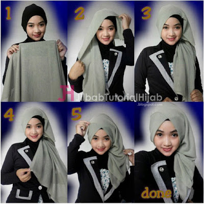 Tutorial Hijab Turban Segi Empat Simple Wisuda Terbaru