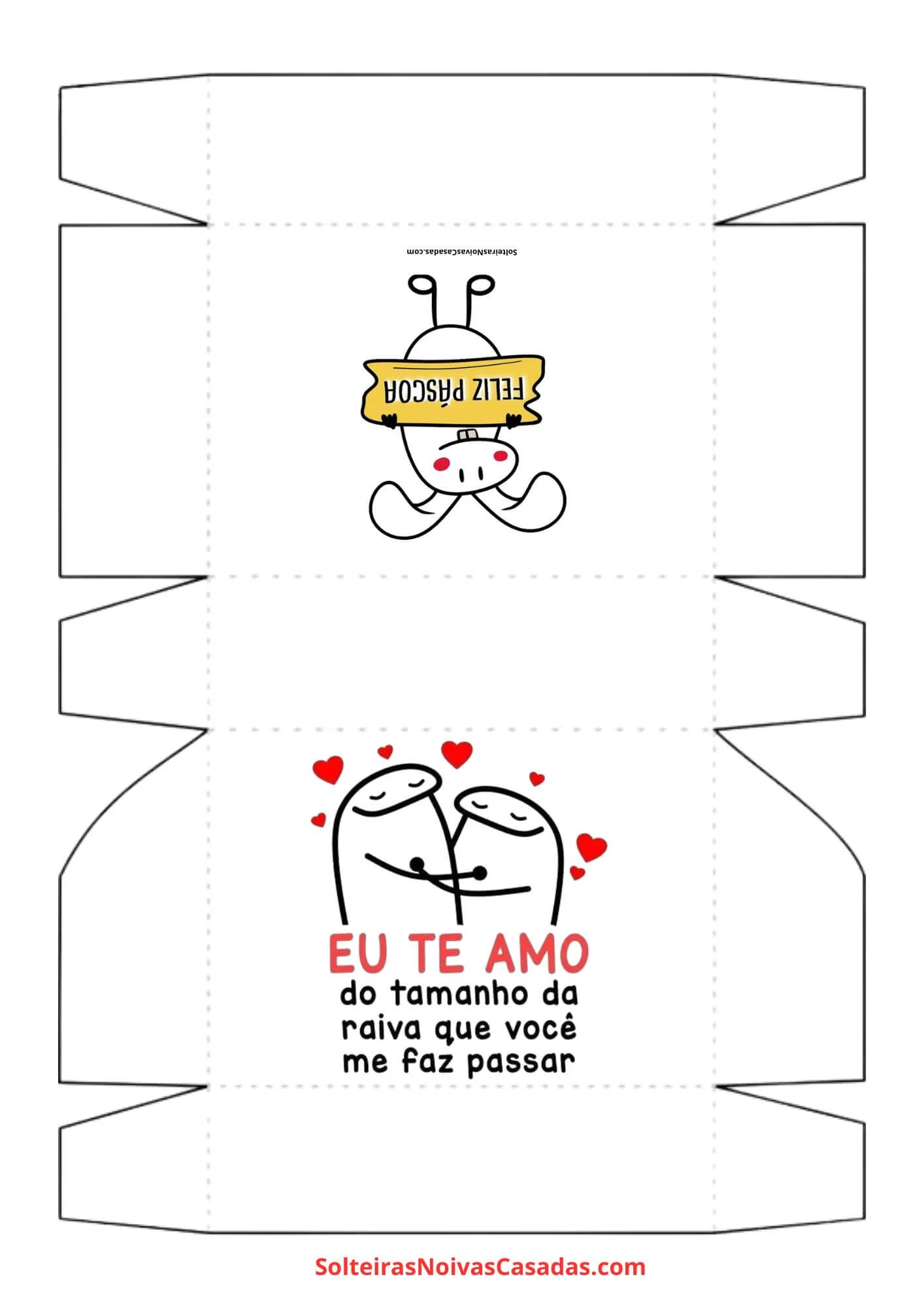 Modelo 21: Caixinha de Páscoa Flork Bento "Eu te amo do tamanho da raiva que você me faz passar"