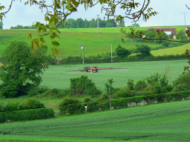 Crop spraying, Indre et Loire, France. Photo by Loire Valley Time Travel.