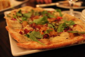 Flat bread pizza at Bond, Boston, Mass.