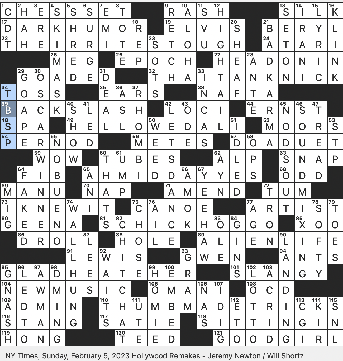 A crossword for chess fans