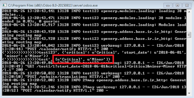 Odoo get web form or template value in controller