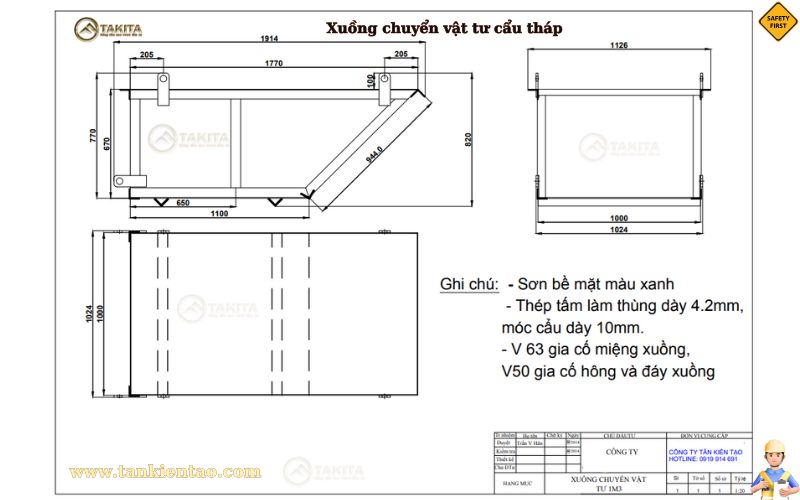 Xuồng chuyển vật tư cẩu tháp