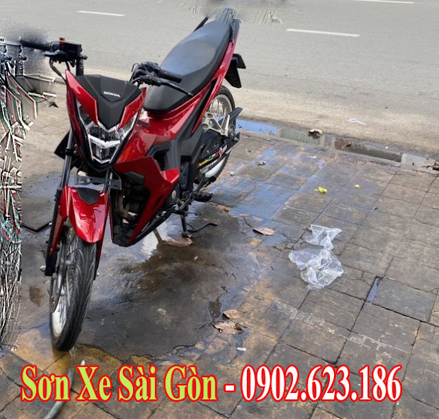 Sơn xe máy Sonic màu đỏ candy cực đẹp