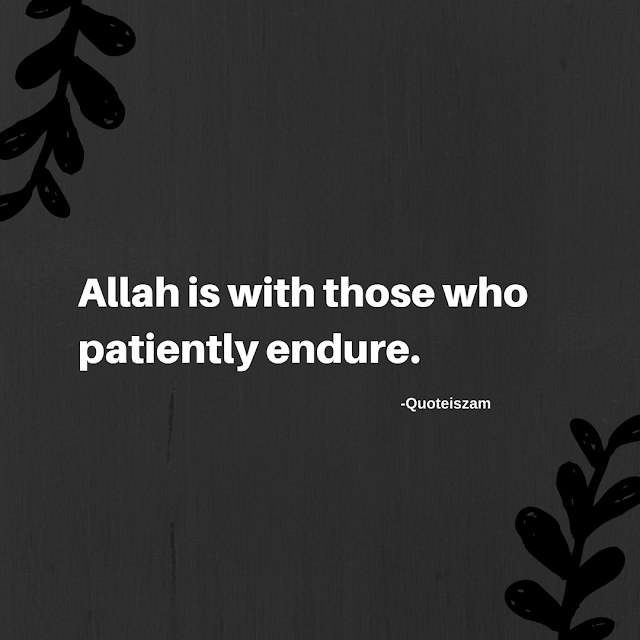 Allah is with those who patiently endure.