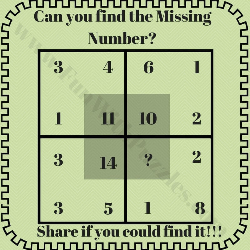 Missing Number Puzzles with Answers