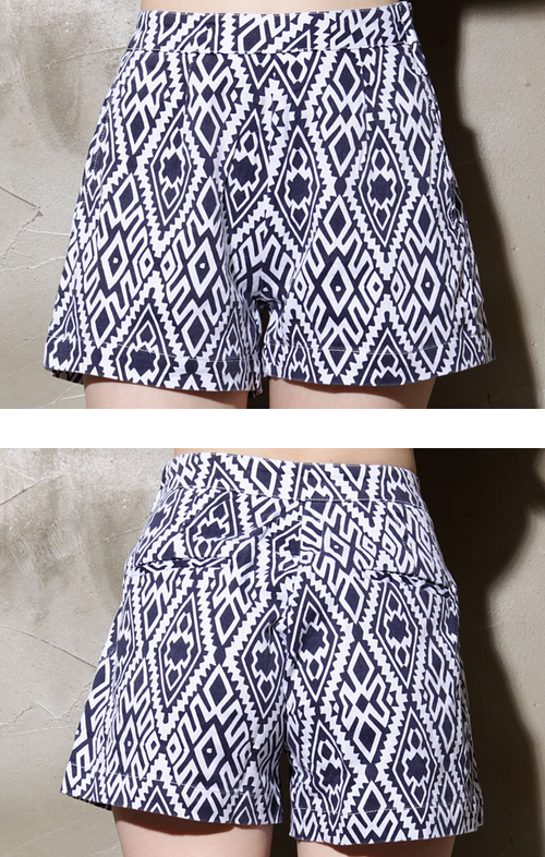 Jacquard Print Highwaist Shorts