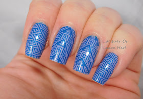 Deco blues with It Girl Nail Art IG107, Zoya Aster, and Zoya Yves