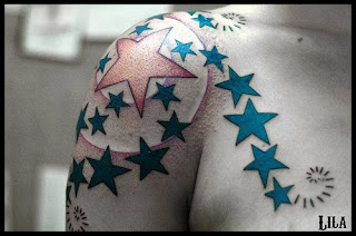 real tattoo art design Star colour tattoos