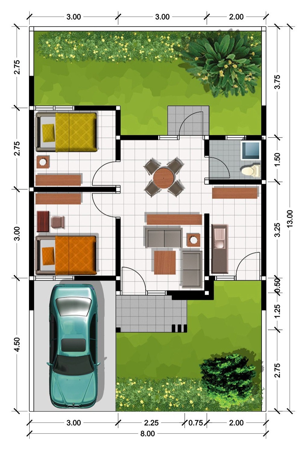 30 Denah  Rumah  Minimalis  Type 36 Rumahku Unik