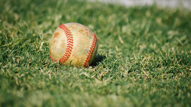 old baseball in the grass