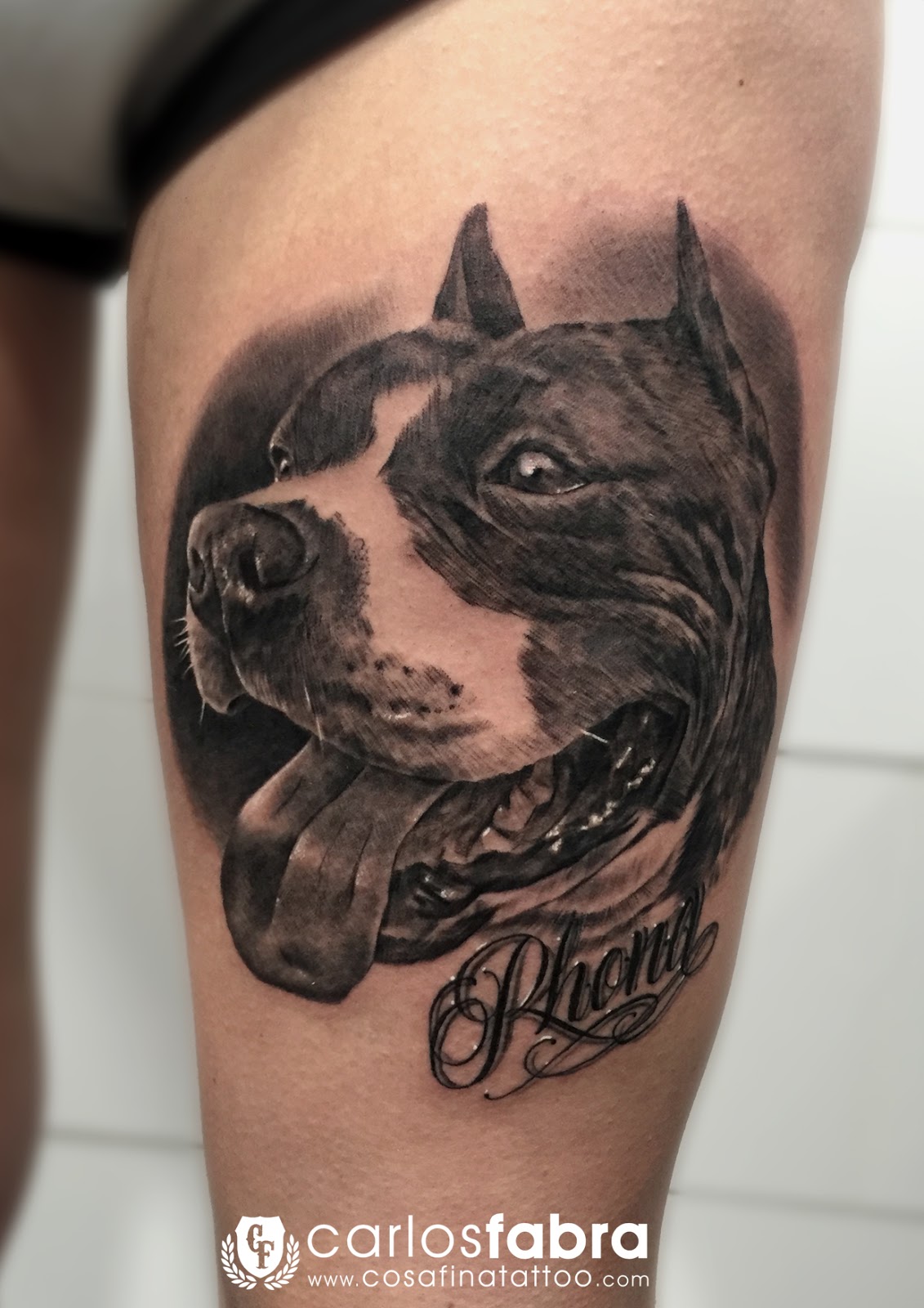 Tatuaje Tatuajes Tattoo Tattoos Barcelona Perro Dog American Bully