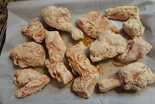 coated chicken ready for baking