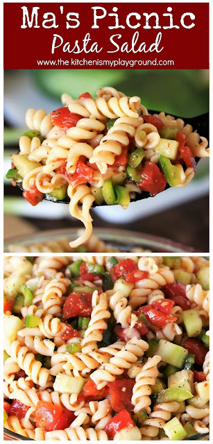  as well as perfect for all those summertime cookouts as well as picnics Ma's Picnic Pasta Salad