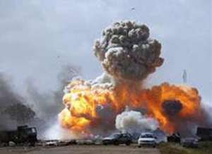 Attacks destroyed the Gaddafi's housing building
