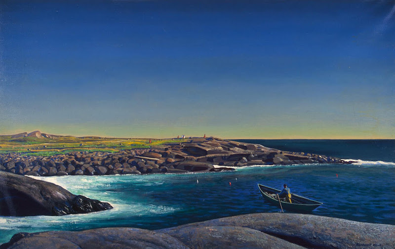 Maine Lobsterman by Rockwell Kent - Landscape Paintings from Hermitage Museum