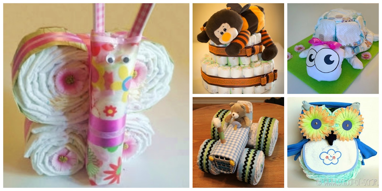 Torta di pannolini - Tutorial - How To Make a Diaper Cake For Baby Shower 