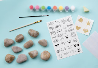 Contents of Hide & Seek Rock Painting Kit