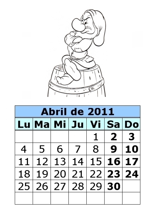 calendario 2011 espaa. para Calendário 2011