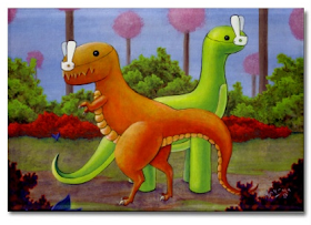 magnet - dinosaurs in bunny masks