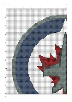 Winnipeg Jets easy cross stitch pattern