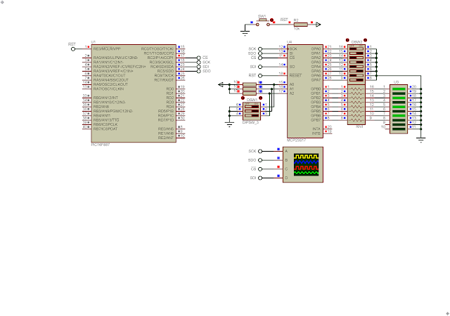 PIC16F887 SPI and MCP23S17 XC8 Example