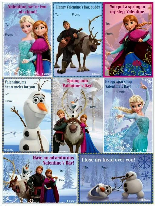 Pretty Free Printable Valentine´s Inspired in Frozen. 