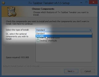 Taskbar Tweaker لويندوز7 و8 و10 نسخة بورتابل