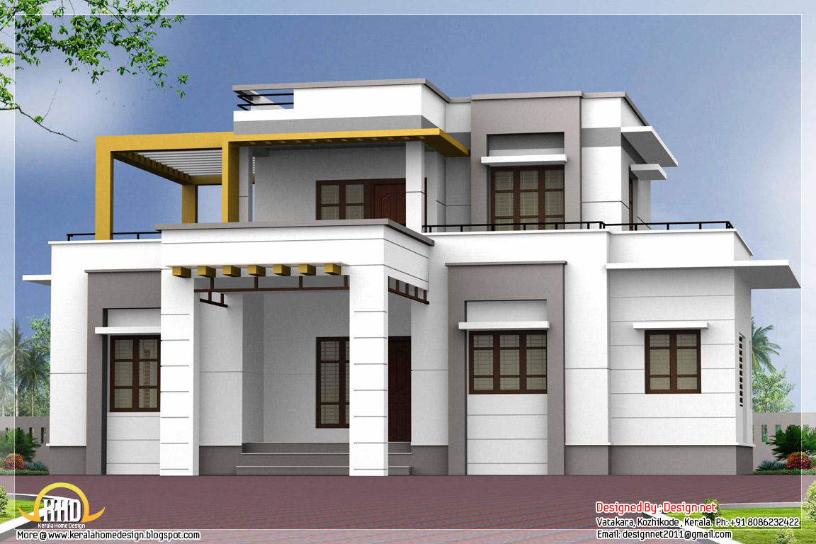 3 bedroom contemporary flat roof house - Kerala home ...