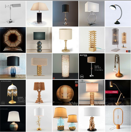 Table Lamp Collection Free Sketchup Models , sketchup models , 3d model sketchup , free sketchup models , 3d rendering , 3d modelling , sketchup vray render
