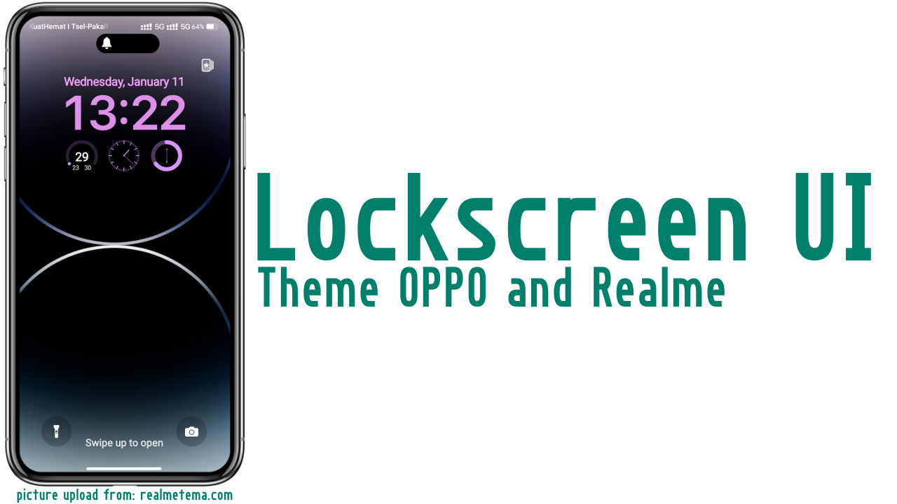 Lockscreen Tema iPhone Space Black with Dynamic Lock