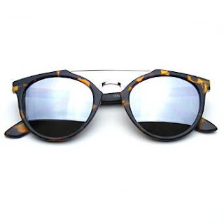 Mirrored Lenses Vintage Inspired Dapper Cross Bar Wayfarer