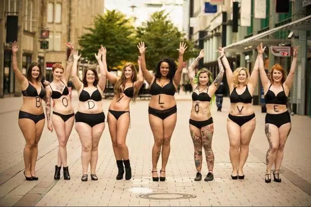 Women walk the streets of Berlin in their underwear to promote body love