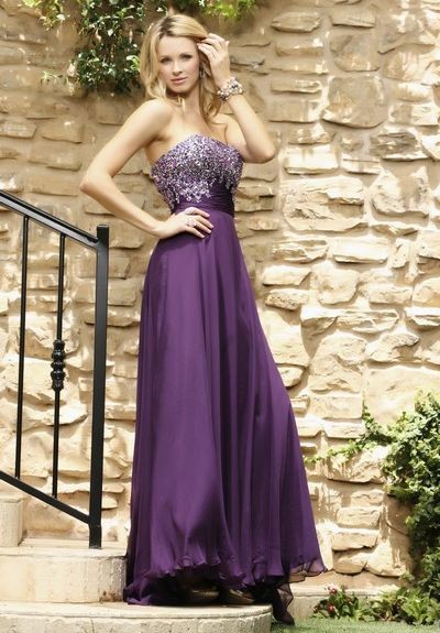 Tulle Strapless A-line Long Prom Dress