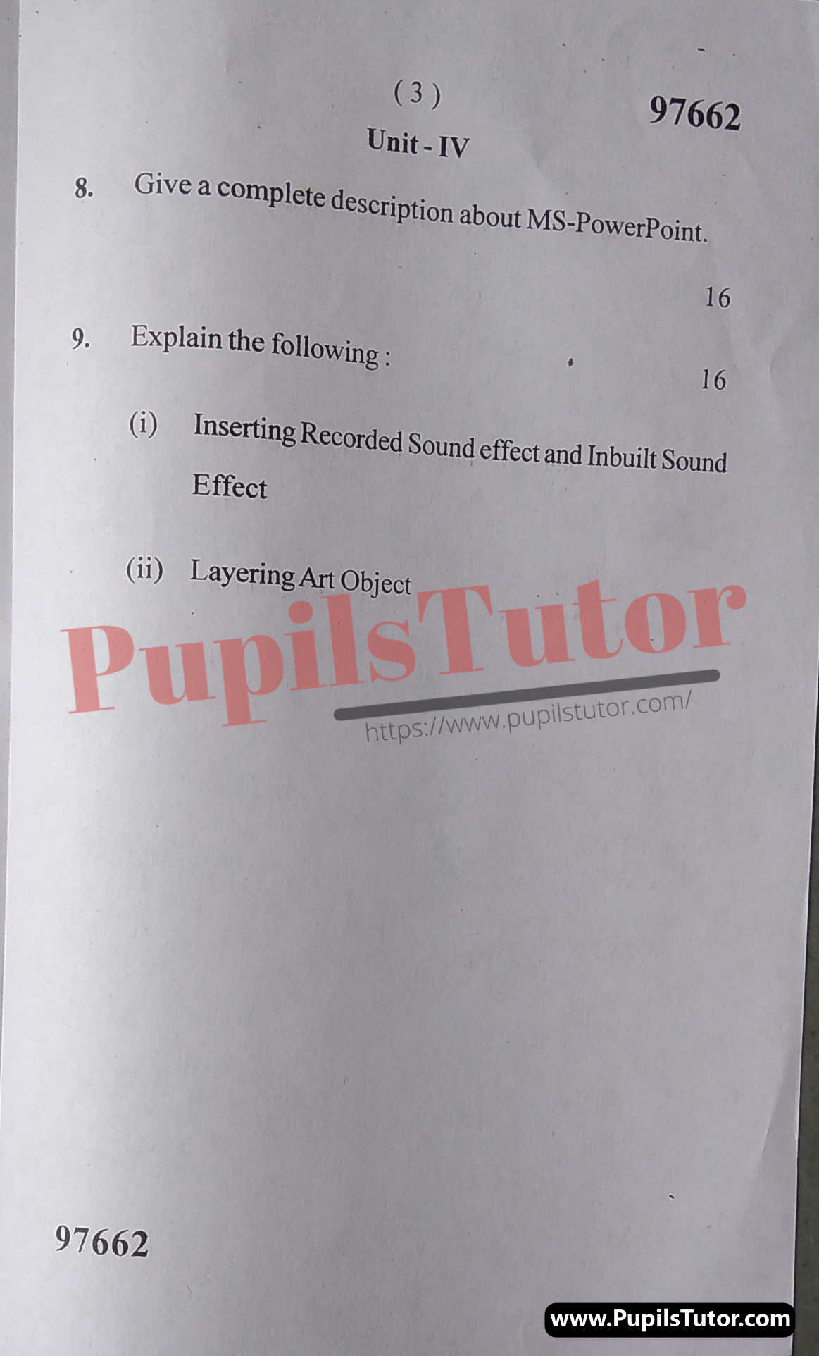 Free Download PDF Of M.D. University B.C.A First Semester Latest Question Paper For PC Software Subject (Page 3) - https://www.pupilstutor.com