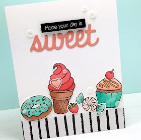 Sunny Studio Stamps: Sweet Shoppe Donut, Ice Cream and Cupcake card by Melissa Bickford