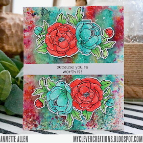 Because you're worth it by Annette features Peony Blooms and Holding Happiness by Newton's Nook Designs; #newtonsnook