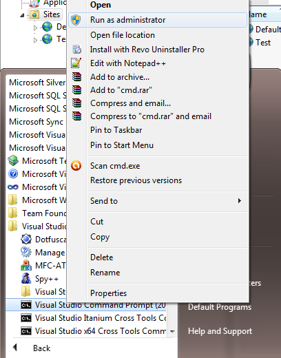 Visual Studio command prompt