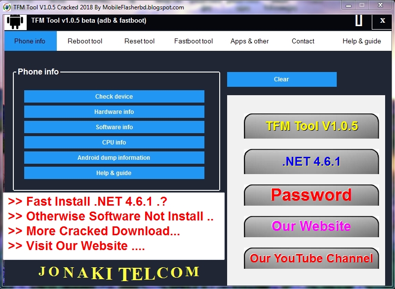 Tfm Tools V1 0 5 Beta Abd Fastboot Unlocker Free Download By Jonaki Telecom Mobileflasherbd Com